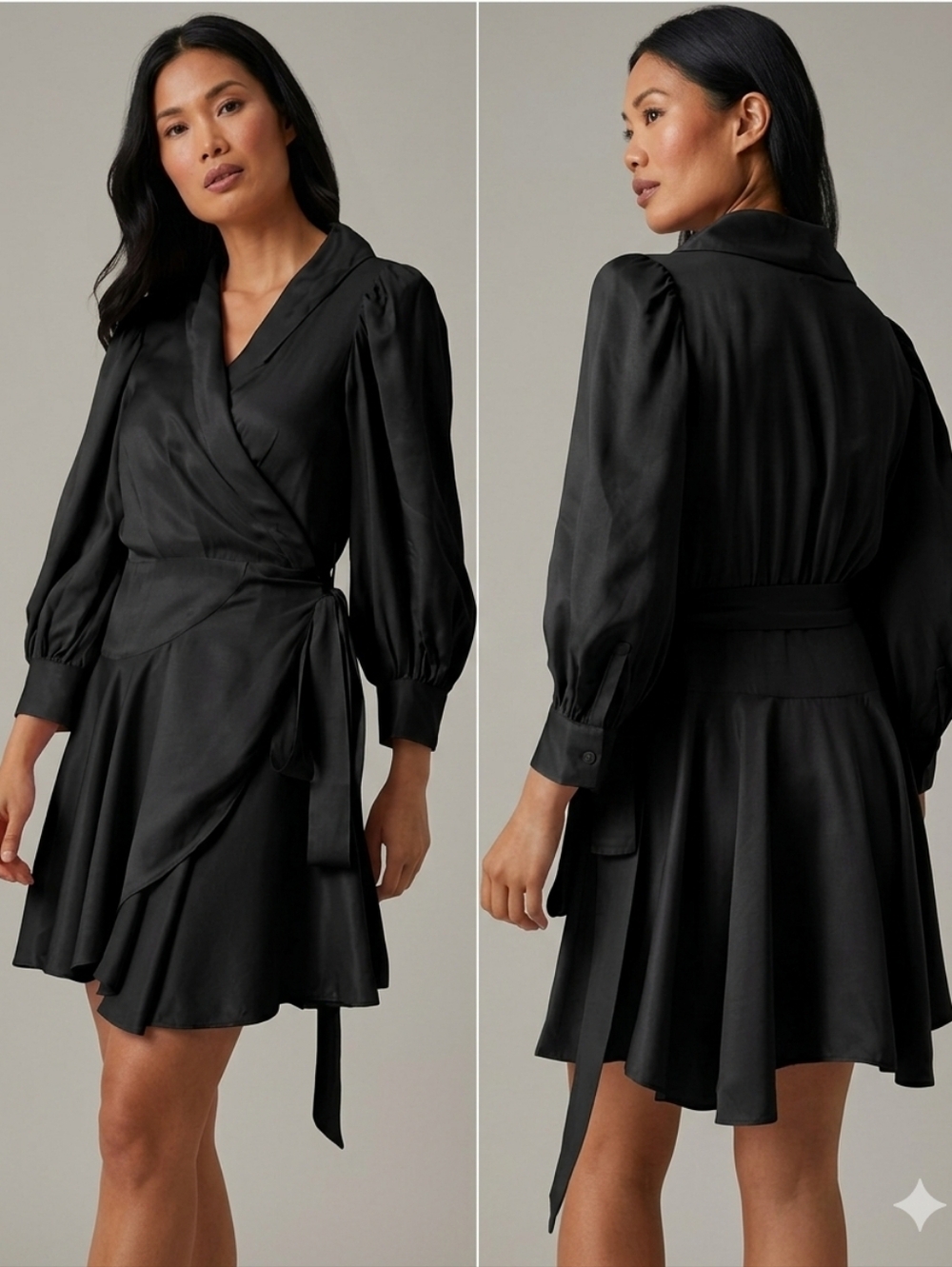 380. NWT - Hudson North Elegant Black Wrap Dress